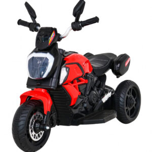 Motorek Fast Tourist na akumulator dla dzieci Czerwony + Audio + Światła + Ekoskóra