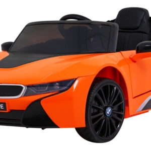 BMW I8 Lift Auto na akumulator Pomarańczowy + Pilot + Wolny Start + 3-pkt pasy + MP3 USB + LED