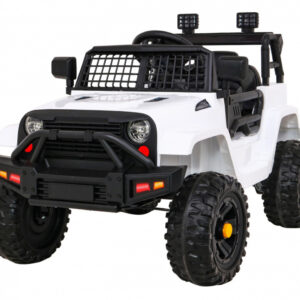 Autko Jeep Dark Night na akumulator dla dzieci Biały + Wolny Start + EVA + Audio LED