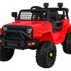 Autko Jeep Dark Night na akumulator dla dzieci Czerwony + Wolny Start + EVA + Audio LED