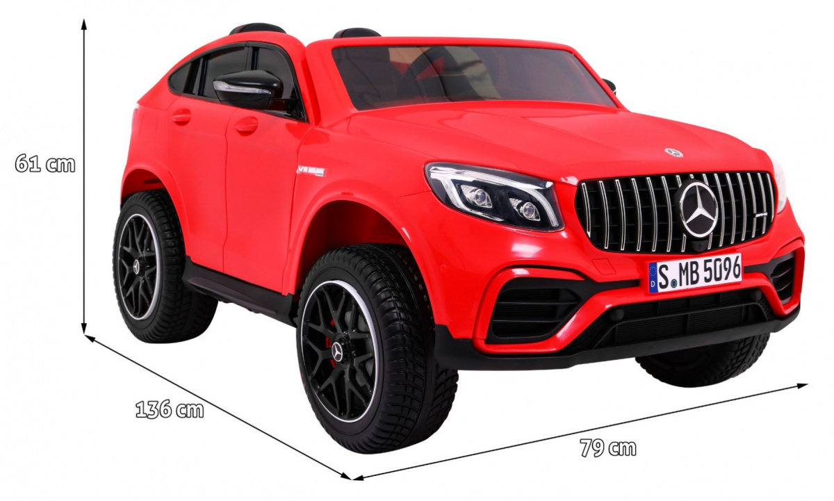 Auto Mercedes GLC 63S dla dzieci Czerwony Suv + Napęd 4x4