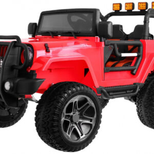 Auto terenowe typu jeep Monster 4x4 dla dzieci Czerwony + Pilot + Regulacja siedzenia + MP3 LED + Bagażnik + Plecak
