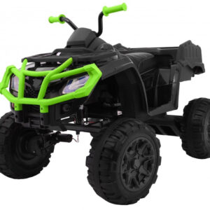 Quad XL ATV 2,4GHz na akumulator dla dzieci Czarno-Zielony + Pilot + Napęd 4x4 + Bagażnik + Wolny Start + EVA + Audio LED