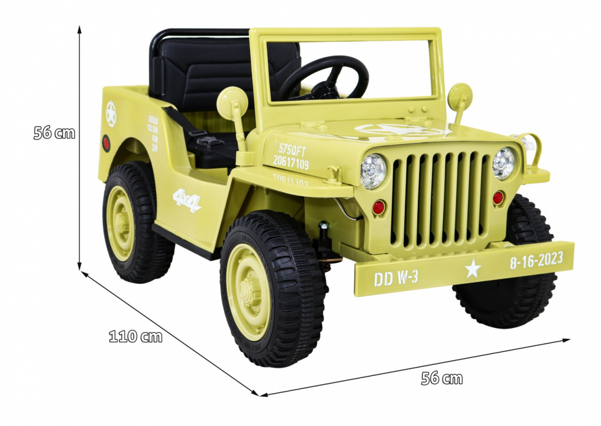 Autko Wojskowe Retro dla dzieci Beżowy + Napęd 4x4