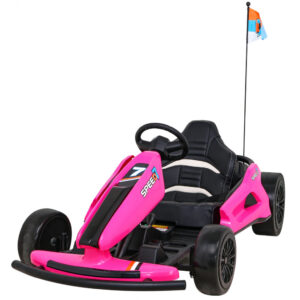 Gokart Speed 7 Drift King na akumulator dla dzieci Różowy + Funkcja driftu + Sportowe siedzenie + 2 Prędkości + EVA