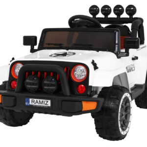 Auto Terenowe Full Time 4WD dla dzieci Biały + Napęd 4x4 + Pilot + Audio LED + Schowek