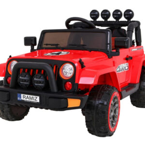 Auto Terenowe Full Time 4WD dla dzieci Czerwony + Napęd 4x4 + Pilot + Audio LED + Schowek
