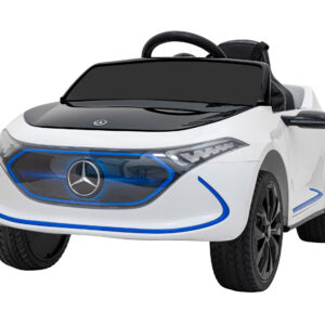 Mercedes Benz AMG EQA dla dzieci Biały + Pilot + 5-punktowe pasy + EVA + Wyświetlacz MP3 + LED
