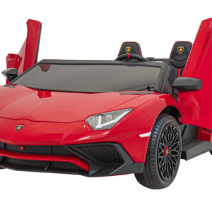 Auto Lamborghini Aventador SV na akumulator dla 2 dzieci Czerwony + Pilot 2,4 GHz + Pianka EVA + Audio LED