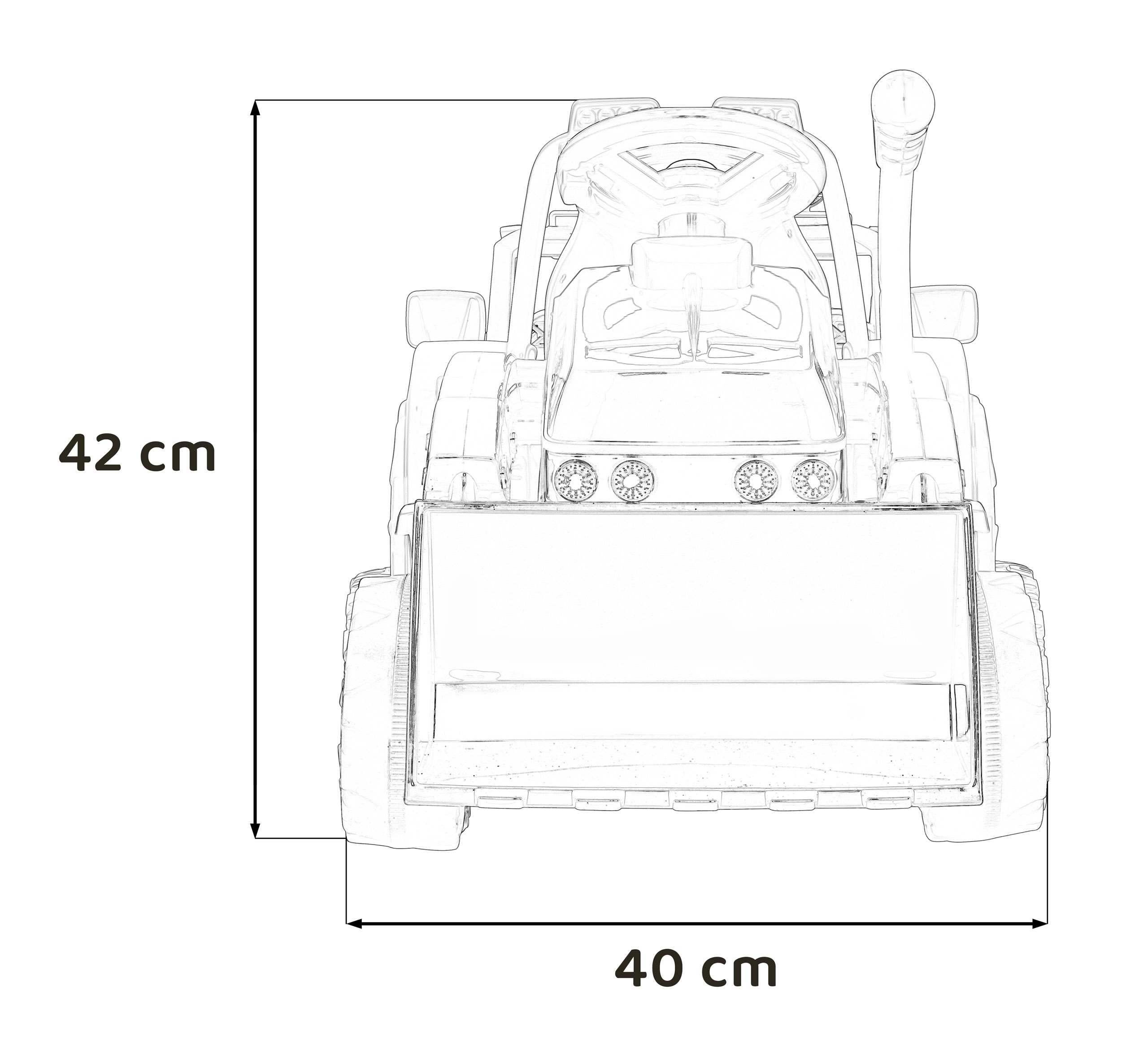 Traktor Spychacz G320 dla najmłodszych dzieci Niebieski + Ruchoma łyżka + Melodie + Klakson + Światła LED