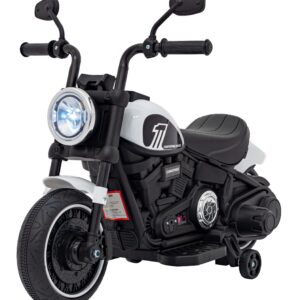Motorek Chopper FASTER na akumulator dla dzieci Biały + Radio FM + Panel audio + LED
