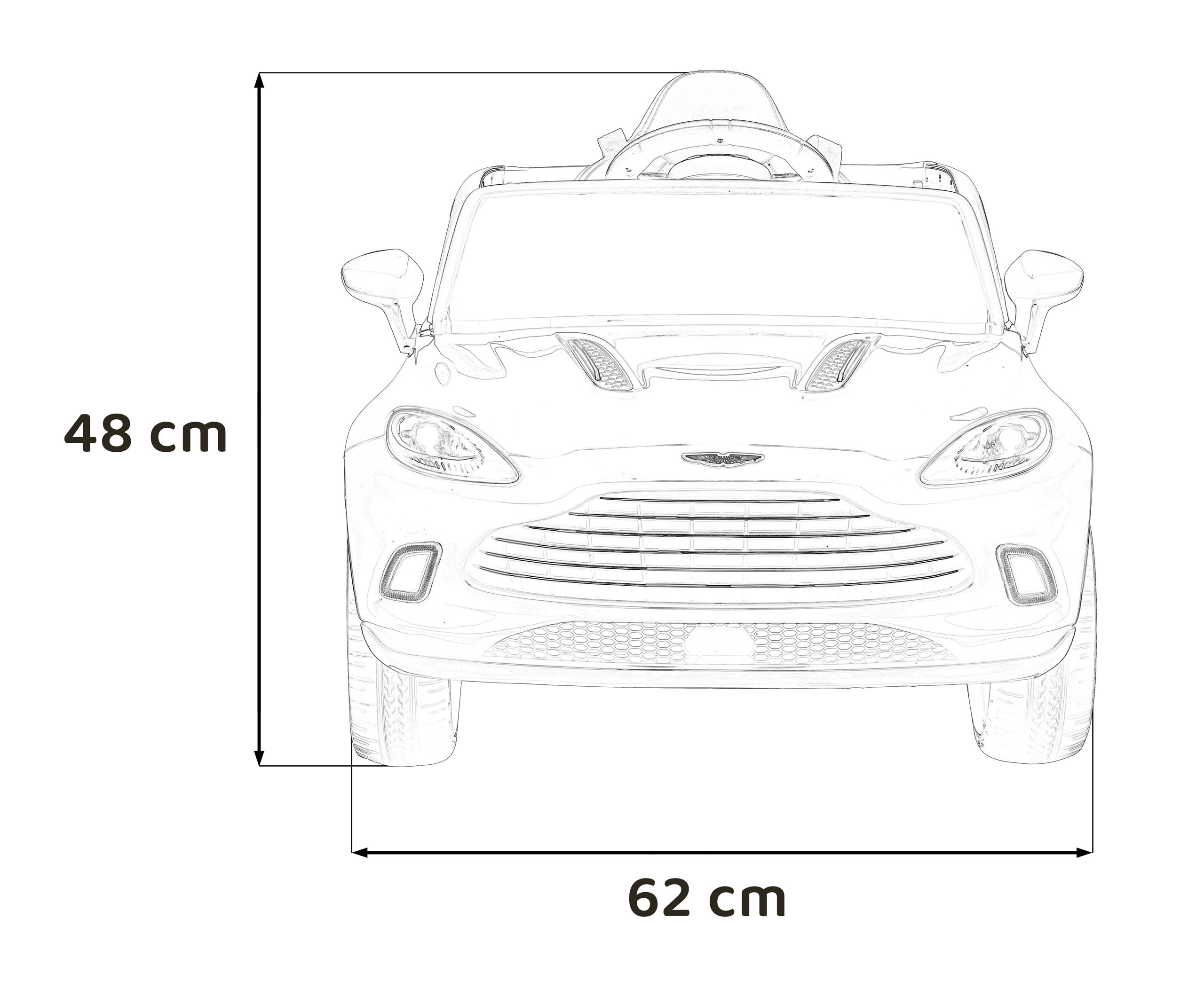 Aston Martin DBX na akumulator dla dzieci Czerwony + Pilot + EVA + Pasy + Wolny Start + Audio LED