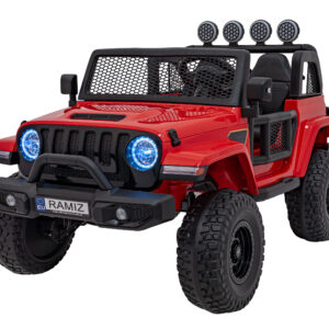 Auto terenowe OFF-ROAD 3.0 dla dzieci Czerwony + Pilot + Wolny Start + Pasy + Audio LED