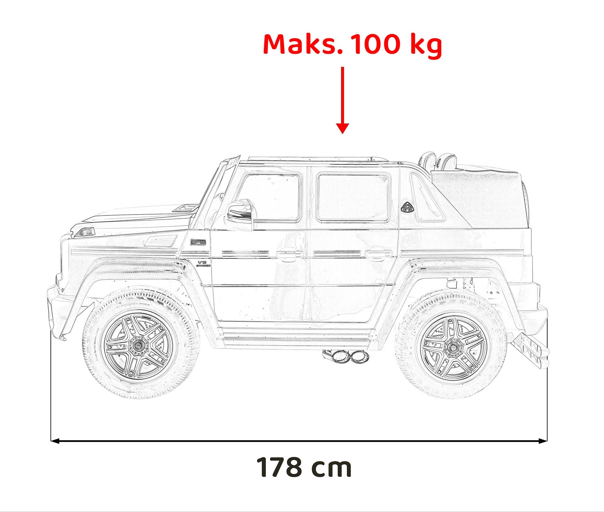 Pojazd Mercedes Benz MAYBACH G650 Czerwony
