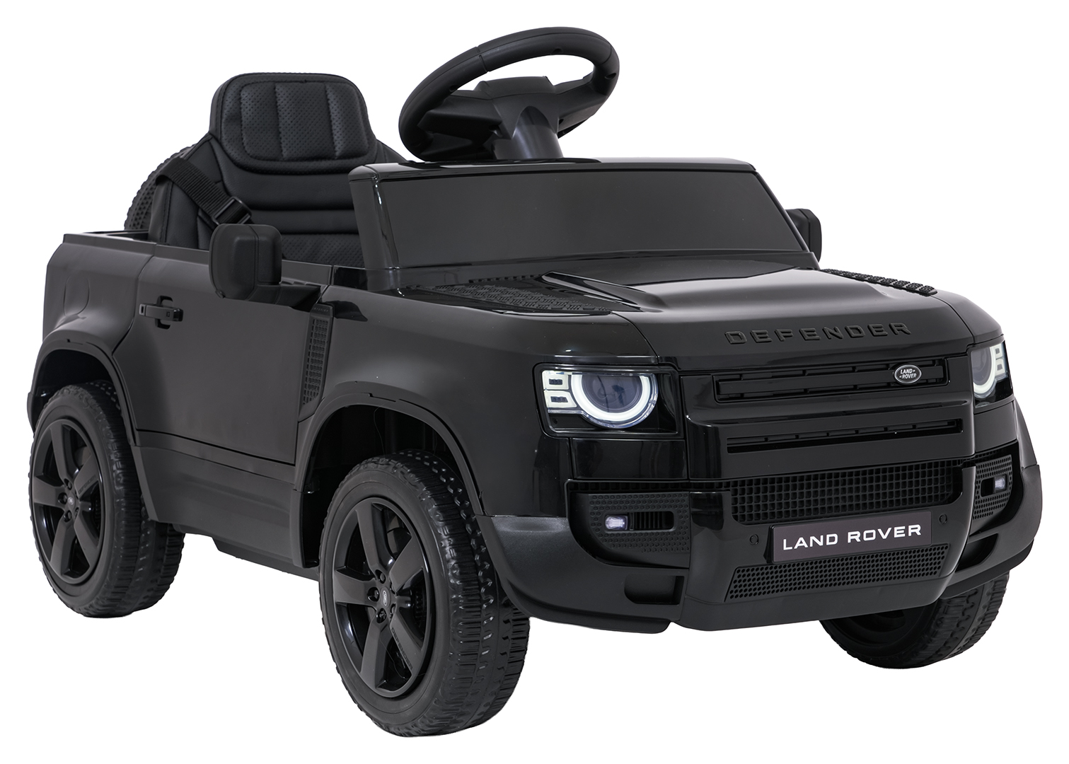 Auto Land Rover Defender czarne na akumulator dla dzieci + pilot R/C